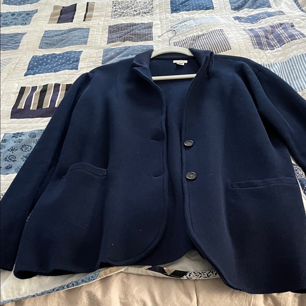 J. Crew Navy Knit Blazer